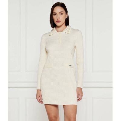 Pinko Sukienka YORK CHOCOLATE z dodatkiem wełny kremowy M Pinko Sukienka YORK CHOCOLATE z dodatkiem wełny kremowy M