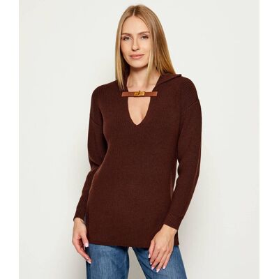 Elisabetta Franchi Sweter Regular Fit z dodatkiem wełny brązowy 34 Elisabetta Franchi Sweter Regular Fit z dodatkiem wełny brązowy 34