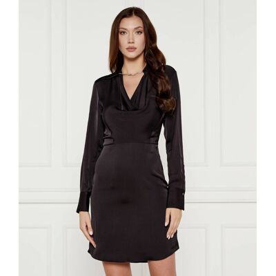 Karl Lagerfeld Satynowa sukienka czarny 34 Karl Lagerfeld Satynowa sukienka czarny 34