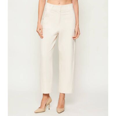 Marc Cain Spodnie WOKHA Relaxed fit beżowy 40 Marc Cain Spodnie WOKHA Relaxed fit beżowy 40