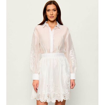 Marciano Guess Sukienka GRACIE z dodatkiem lnu biały 40 Marciano Guess Sukienka GRACIE z dodatkiem lnu biały 40