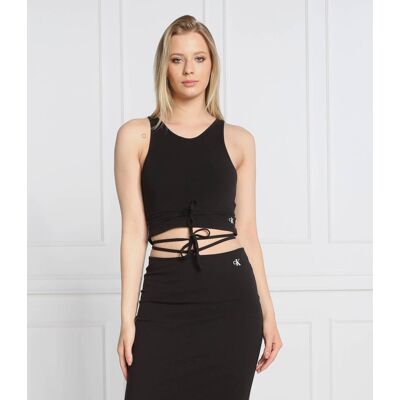 Calvin Klein Jeans Top Cropped Fit czarny L Calvin Klein Jeans Top Cropped Fit czarny L