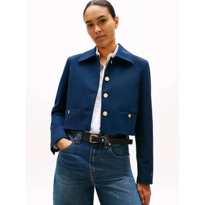 Tommy Hilfiger Kurtka Cropped Fit granatowy 36 Tommy Hilfiger Kurtka Cropped Fit granatowy 36