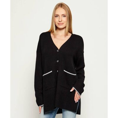 Pinko Wełniany kardigan TASMANIA Relaxed fit z dodatkiem kaszmiru czarny M Pinko Wełniany kardigan TASMANIA Relaxed fit z dodatkiem kaszmiru czarny M