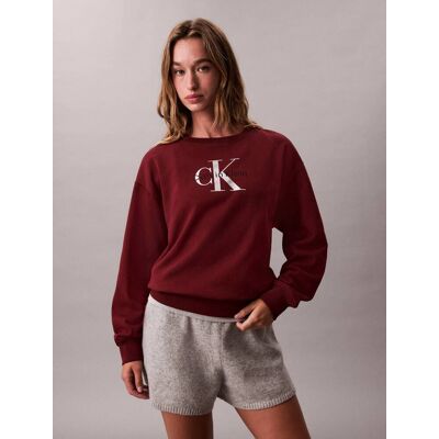 Calvin Klein Jeans Bluza Relaxed fit bordowy XS Calvin Klein Jeans Bluza Relaxed fit bordowy XS