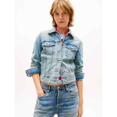 Tommy Jeans Jeansowa kurtka CLASSIC Regular Fit niebieski M Tommy Jeans Jeansowa kurtka CLASSIC Regular Fit niebieski M