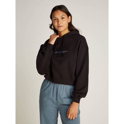 Calvin Klein Jeans Bluza CHENILLE Cropped Fit czarny L Calvin Klein Jeans Bluza CHENILLE Cropped Fit czarny L
