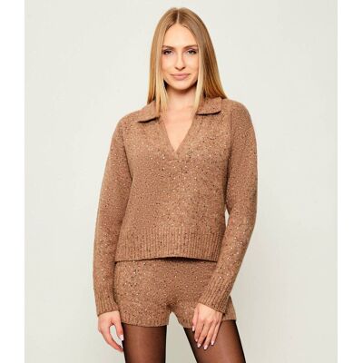 Pinko Wełniany sweter NIBANI Regular Fit camel L Pinko Wełniany sweter NIBANI Regular Fit camel L