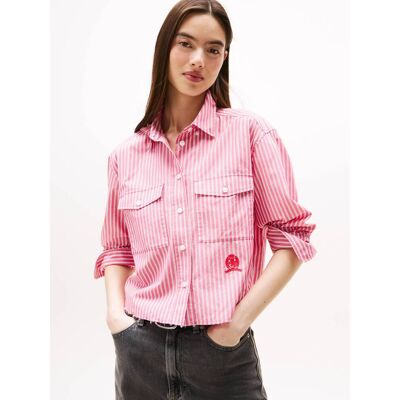 Tommy Jeans Koszula Cropped Fit czerwony M Tommy Jeans Koszula Cropped Fit czerwony M