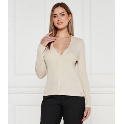 Marc Cain Wełniany kardigan Slim Fit beżowy 34 Marc Cain Wełniany kardigan Slim Fit beżowy 34