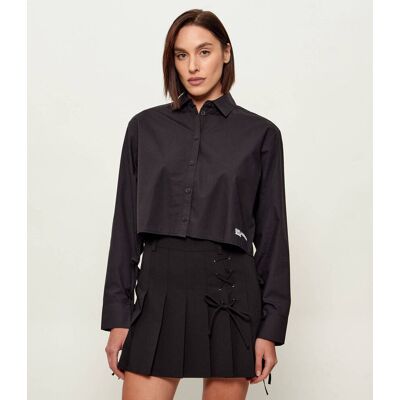 Karl Lagerfeld Jeans Koszula Cropped Fit czarny M Karl Lagerfeld Jeans Koszula Cropped Fit czarny M
