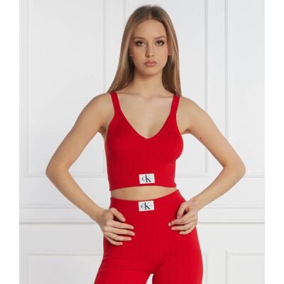 Calvin Klein Jeans Top Cropped Fit czerwony L Calvin Klein Jeans Top Cropped Fit czerwony L