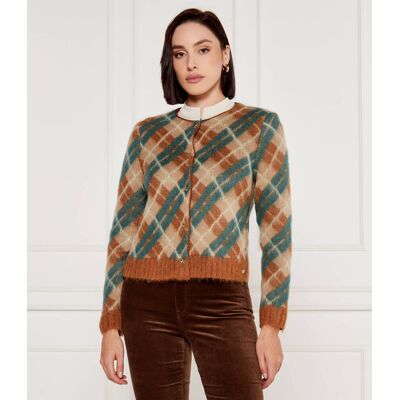 Marc Cain Wełniany kardigan Regular Fit brązowy 36 Marc Cain Wełniany kardigan Regular Fit brązowy 36