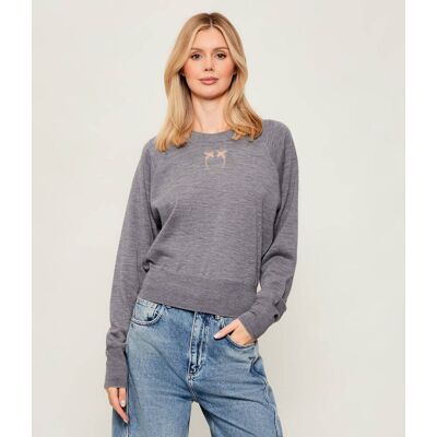 Pinko Wełniany sweter LANZAROTE Relaxed fit szary XS Pinko Wełniany sweter LANZAROTE Relaxed fit szary XS