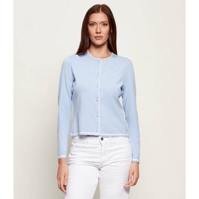 Marc Cain Kardigan Slim Fit błękitny 42 Marc Cain Kardigan Slim Fit błękitny 42