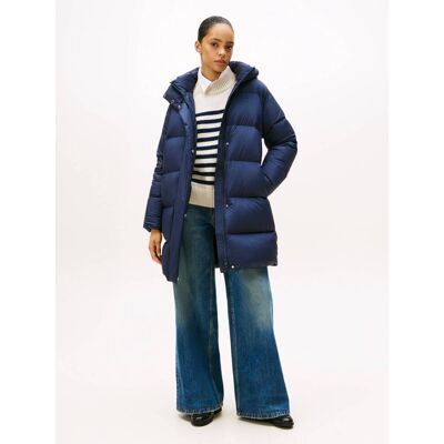 Tommy Hilfiger Puchowy płaszcz granatowy M Tommy Hilfiger Puchowy płaszcz granatowy M