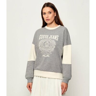 Guess Jeans Bluza RACKET PIECED Regular Fit szary XS Guess Jeans Bluza RACKET PIECED Regular Fit szary XS