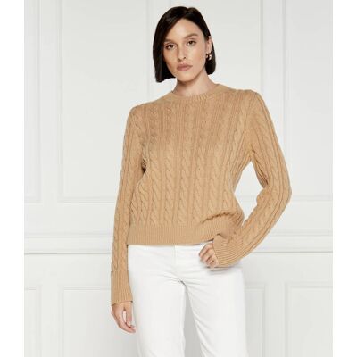 Marc Cain Wełniany sweter Regular Fit brązowy 36 Marc Cain Wełniany sweter Regular Fit brązowy 36