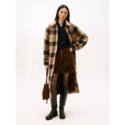 Tommy Hilfiger Wełniany płaszcz beżowy S/M Tommy Hilfiger Wełniany płaszcz beżowy S/M