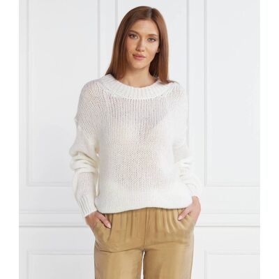 Samsøe Samsøe Sweter Regular Fit z dodatkiem wełny biały XS Samsøe Samsøe Sweter Regular Fit z dodatkiem wełny biały XS