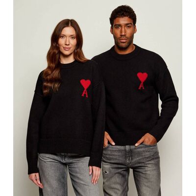 AMI Paris Wełniany sweter Relaxed fit czarny XXL AMI Paris Wełniany sweter Relaxed fit czarny XXL