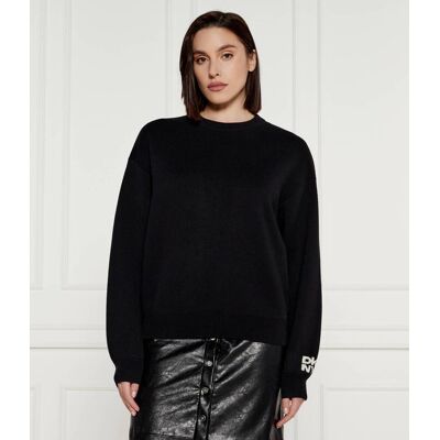 DKNY Wełniany sweter Loose fit czarny XS DKNY Wełniany sweter Loose fit czarny XS