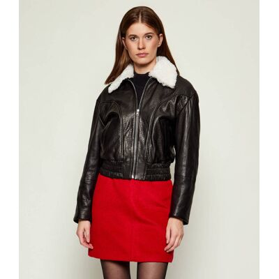 HUGO Skórzana kurtka bomber Limaos Regular Fit czarny M HUGO Skórzana kurtka bomber Limaos Regular Fit czarny M