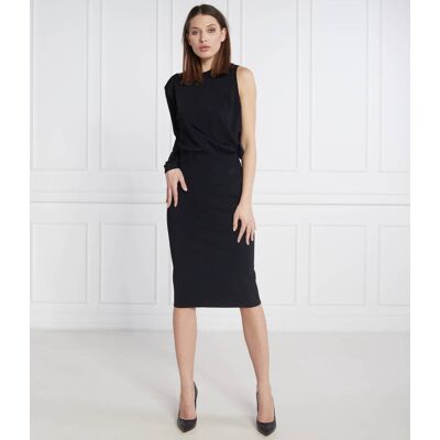 Karl Lagerfeld Sukienka asymmetric czarny XL Karl Lagerfeld Sukienka asymmetric czarny XL