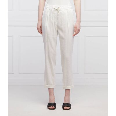 Marc Cain Lniane spodnie Relaxed fit kremowy 34 Marc Cain Lniane spodnie Relaxed fit kremowy 34