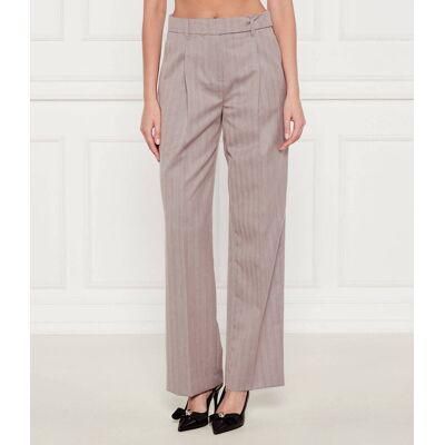 Marc Cain Spodnie WASCO Relaxed fit z dodatkiem wełny szary 34 Marc Cain Spodnie WASCO Relaxed fit z dodatkiem wełny szary 34
