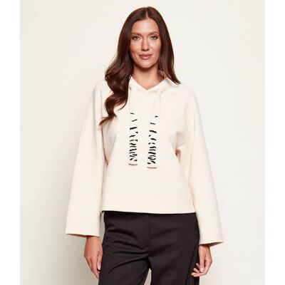 Marc Cain Bluza Relaxed fit kremowy 42 Marc Cain Bluza Relaxed fit kremowy 42