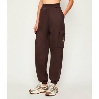 EA7 Spodnie dresowe Boyfriend fit brązowy M EA7 Spodnie dresowe Boyfriend fit brązowy M