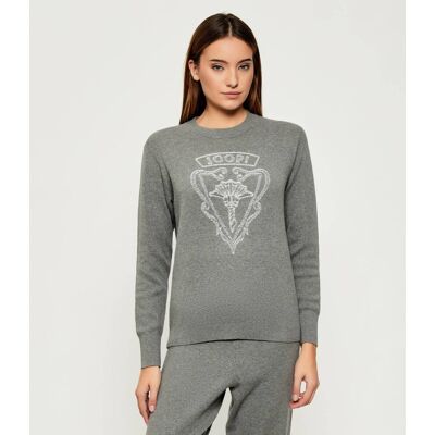 Joop! Sweter Karol Regular Fit z dodatkiem jedwabiu szary 38 Joop! Sweter Karol Regular Fit z dodatkiem jedwabiu szary 38