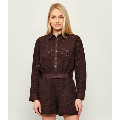 Pinko Koszula CHARITA Cropped Fit brązowy 38 Pinko Koszula CHARITA Cropped Fit brązowy 38