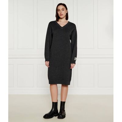 DKNY Wełniana sukienka szary S DKNY Wełniana sukienka szary S