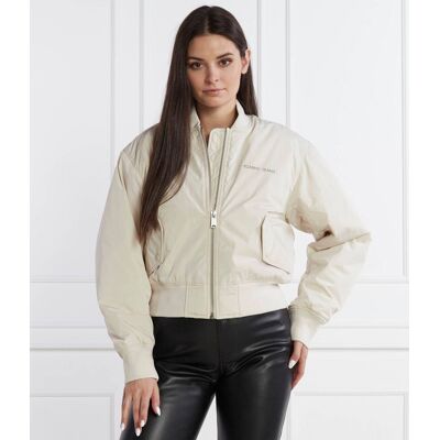 Tommy Jeans Kurtka bomber Cropped Fit kremowy XL Tommy Jeans Kurtka bomber Cropped Fit kremowy XL