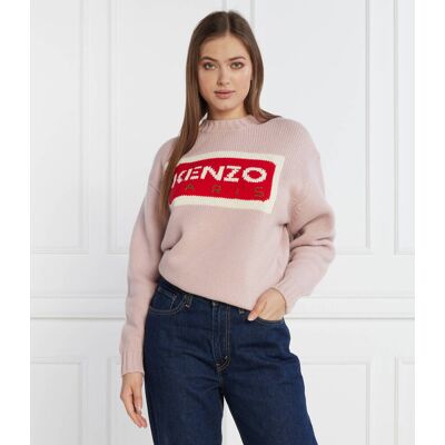 Kenzo Wełniany sweter Regular Fit różowy L Kenzo Wełniany sweter Regular Fit różowy L