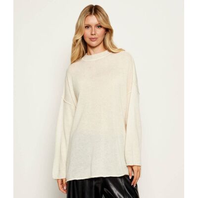 Pinko Wełniany sweter MARSHALL Loose fit biały L Pinko Wełniany sweter MARSHALL Loose fit biały L