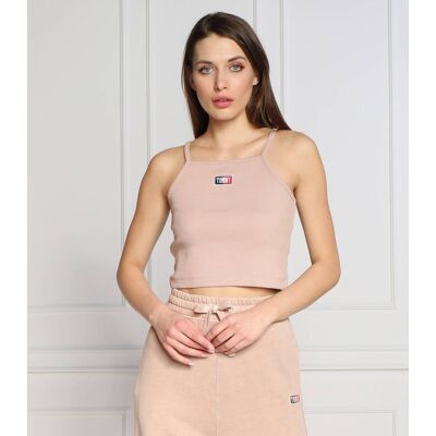 Tommy Jeans Top Cropped Fit kremowy XL Tommy Jeans Top Cropped Fit kremowy XL