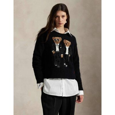 Polo Ralph Lauren Sweter Relaxed fit z dodatkiem wełny czarny L Polo Ralph Lauren Sweter Relaxed fit z dodatkiem wełny czarny L