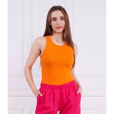 Samsøe Samsøe Top Slim Fit pomarańczowy L Samsøe Samsøe Top Slim Fit pomarańczowy L
