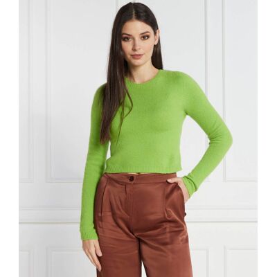MAX&Co.; Sweter Cropped Fit z dodatkiem wełny zielony M MAX&Co.; Sweter Cropped Fit z dodatkiem wełny zielony M