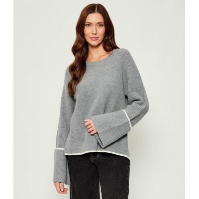 Pinko Wełniany sweter PROCIDA Loose fit z dodatkiem kaszmiru szary XS Pinko Wełniany sweter PROCIDA Loose fit z dodatkiem kaszmiru szary XS