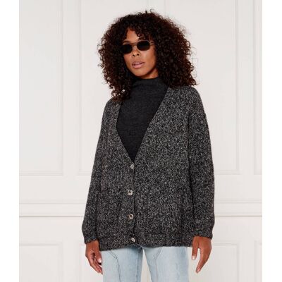 Pinko Wełniany kardigan ERBACEO Oversize fit grafitowy S Pinko Wełniany kardigan ERBACEO Oversize fit grafitowy S