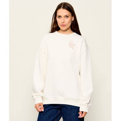 HUGO Bluza Classic Crew_9 Oversize fit ecru M HUGO Bluza Classic Crew_9 Oversize fit ecru M