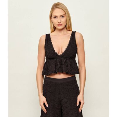 Pinko Top KIERSTEN Cropped Fit brązowy 38 Pinko Top KIERSTEN Cropped Fit brązowy 38