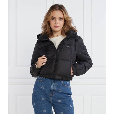 Tommy Jeans Kurtka TJW CRP HOODED PUFFER Cropped Fit czarny XL Tommy Jeans Kurtka TJW CRP HOODED PUFFER Cropped Fit czarny XL