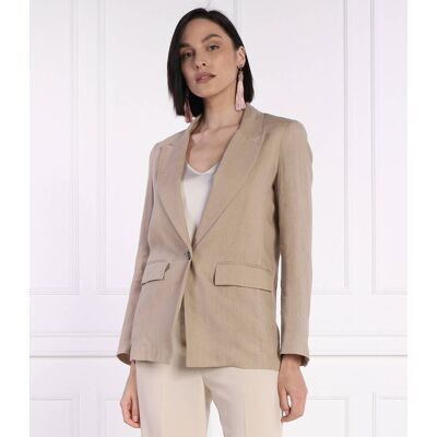 Marella SPORT Lniana marynarka AFRO Regular Fit beżowy 42 Marella SPORT Lniana marynarka AFRO Regular Fit beżowy 42