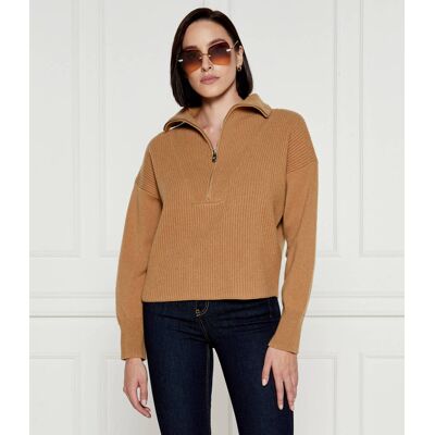Pinko Wełniany sweter CAVEAU Regular Fit z dodatkiem kaszmiru brązowy M Pinko Wełniany sweter CAVEAU Regular Fit z dodatkiem kaszmiru brązowy M