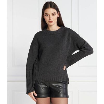 Liviana Conti Sweter Regular Fit z dodatkiem kaszmiru grafitowy XS Liviana Conti Sweter Regular Fit z dodatkiem kaszmiru grafitowy XS
